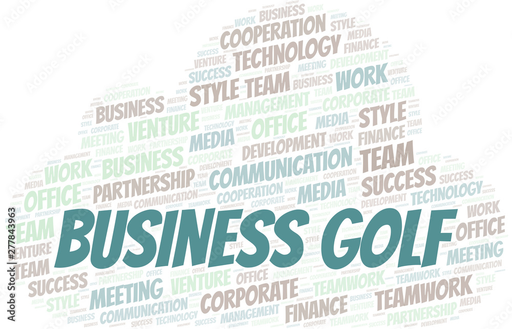 Fototapeta premium Business Golf word cloud. Collage made with text only.
