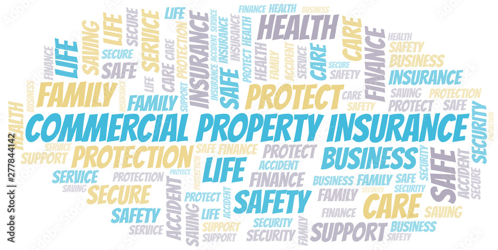 Obraz premium Commercial Property Insurance word cloud vector made with text only.