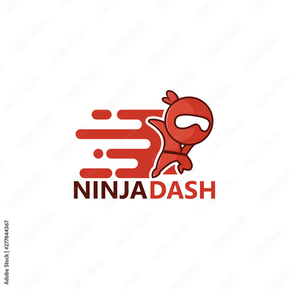 Ninja Dash Logo Template Design Vector, Emblem, Design Concept, Creative Symbol, Icon