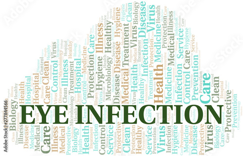 Eye Infection word cloud vector made with text only.
