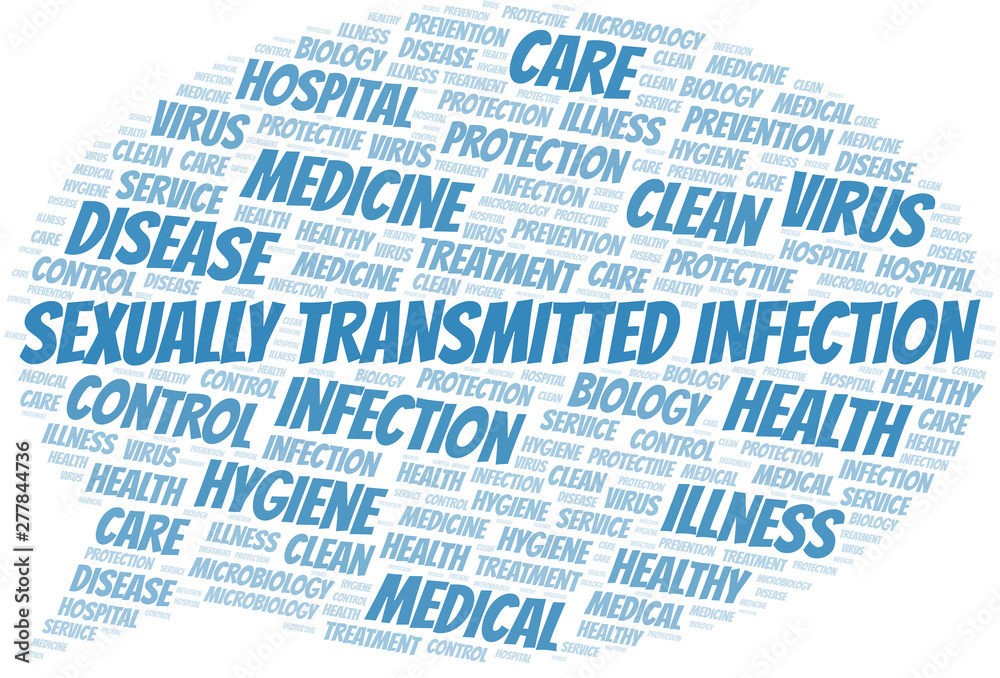 Sexually Transmitted Infection word cloud vector made with text only.