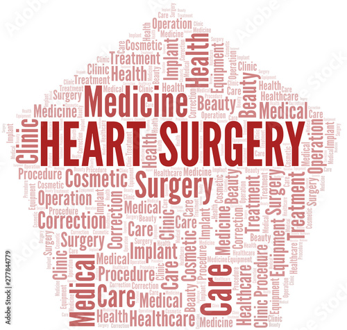 Heart Surgery word cloud vector made with text only.