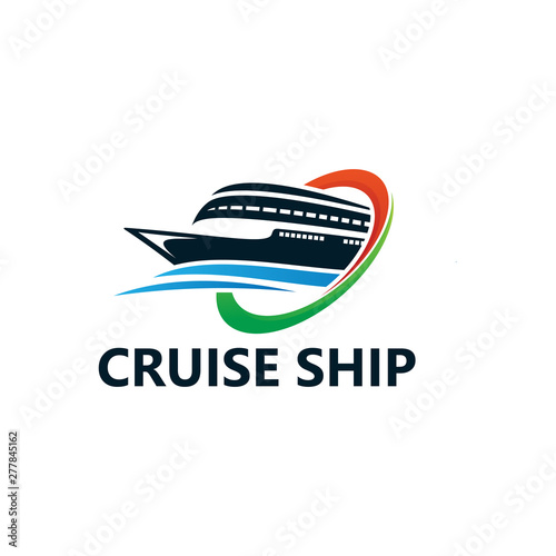 Cruise Ship Logo Template Design Vector, Emblem, Design Concept, Creative Symbol, Icon