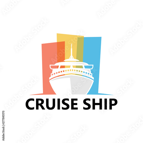 Cruise Ship Logo Template Design Vector, Emblem, Design Concept, Creative Symbol, Icon