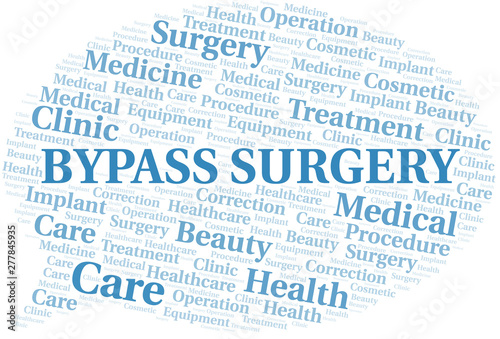 Bypass Surgery word cloud vector made with text only.