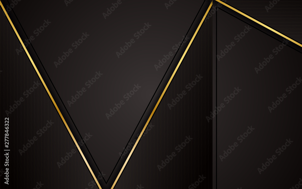 Abstract black background with a combination stripe line gold. Luxury backdrop dark and structure carbon vector design for use element banner, cover, corporate, advertising, poster, brochure Abstract black background with a combination stripe line gold. Luxury backdrop dark and structure carbon vector design for use element banner, cover, corporate, advertising, poster, brochure