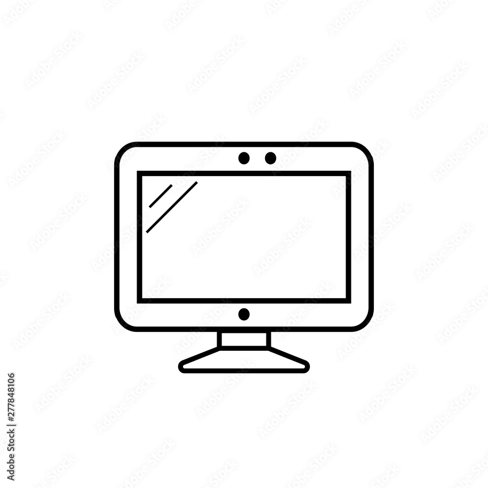 Screen vector icon. Monitor on white background Screen vector icon. Monitor on white background