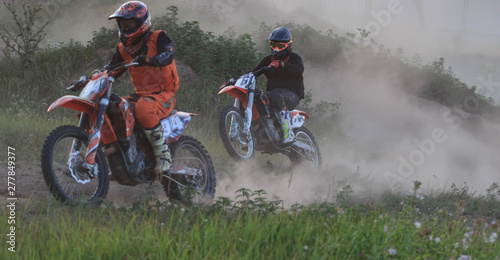 Details of debris in a motocross race