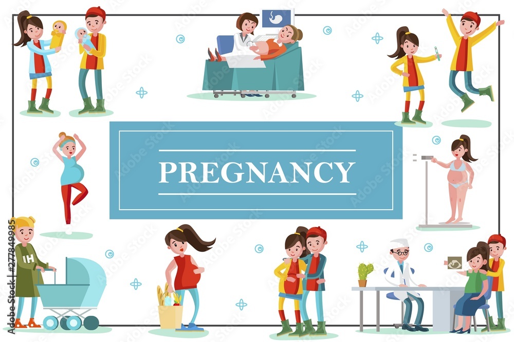 Flat Colorful Pregnancy Template