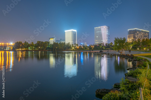 Lakeside View at Daning Tulip Park, Shanghai, China