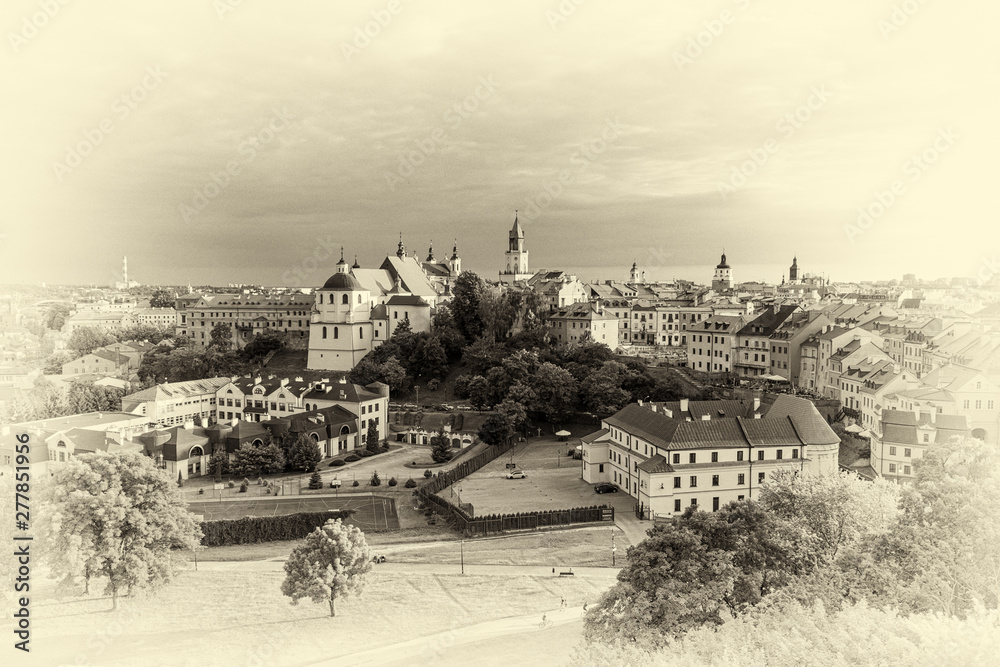 Fototapeta premium panorama Lublina w wersji retro