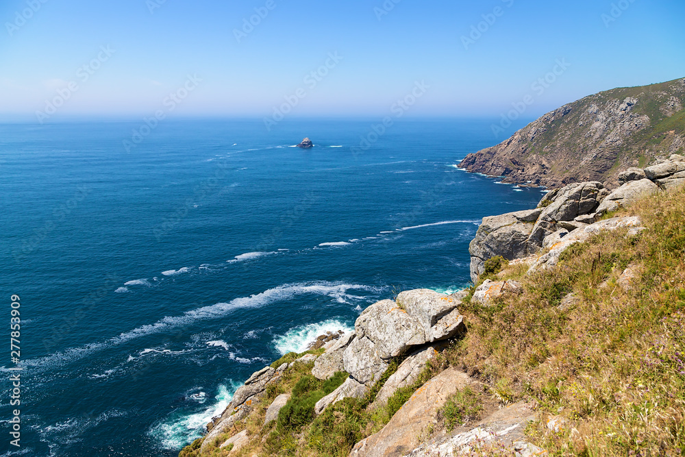 Cape Fisterre (Finisterra), Spain. Scenic view of the rocky coast