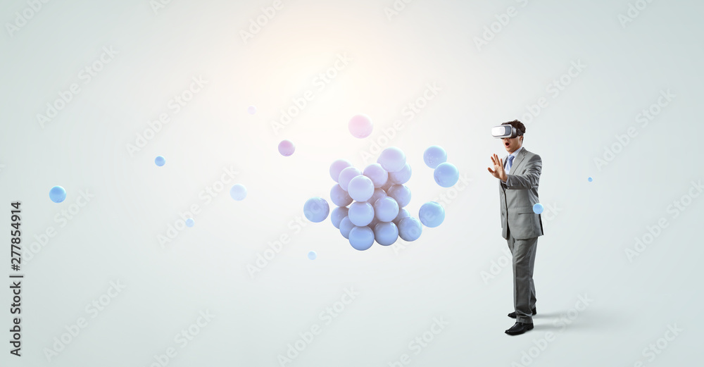 Virtual reality experience. Technologies of the future. Mixed media Virtual reality experience. Technologies of the future. Mixed media
