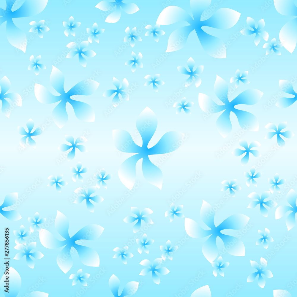 Seamless background illustration with abstract blue flower elements, blue  sky background design, fresh concept template for your design Stock  Illustration | Adobe Stock