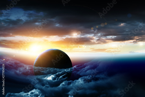 Abstract planets and space background © Sergey Nivens