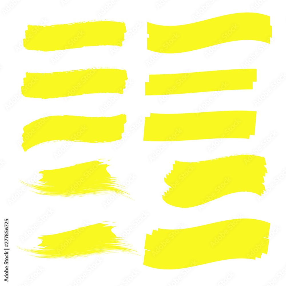 Marker marks. Yellow marker text selection vector Marker marks. Yellow marker text selection vector