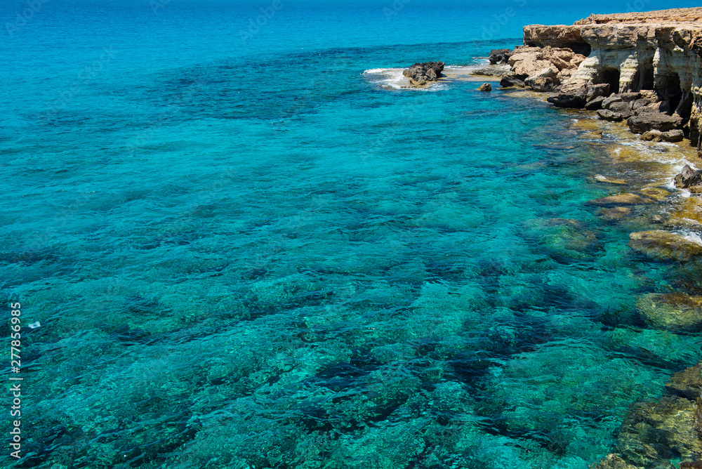 Sea caves near Ayia Napa, Mediterranean sea coast, Cyprus