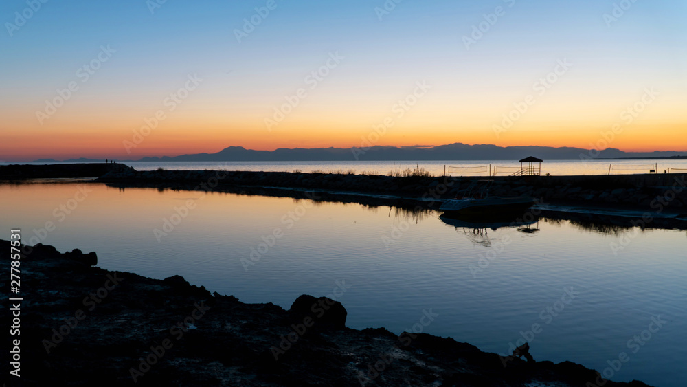 Fototapeta premium Sunset landscape in Side, Antalya, Turkey