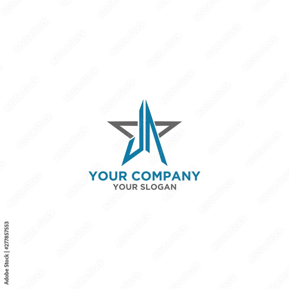 Obraz premium JA in Star Logo Design Vector