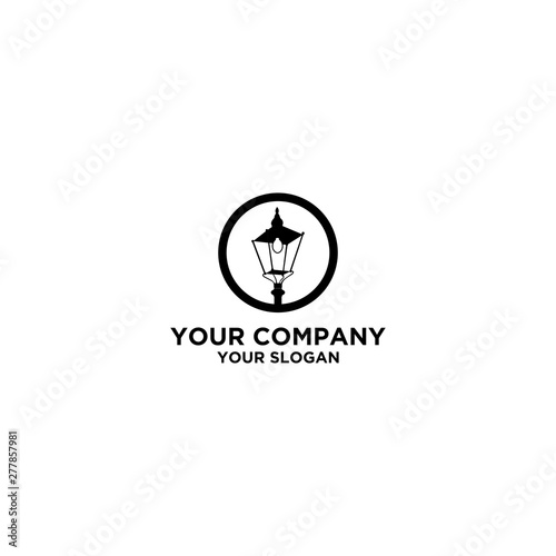 Street Lamp Logo Design Vector