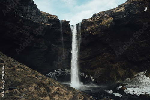 Little Waterfall and River at Kvernufoss Iceland