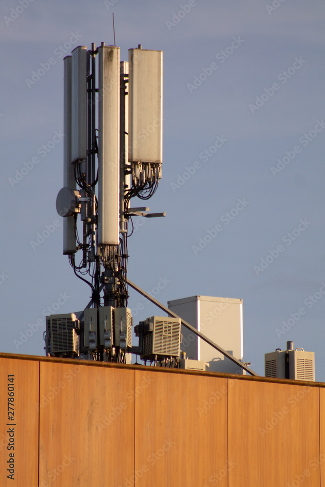 Closeup from mobile telecommunication antenna on a building