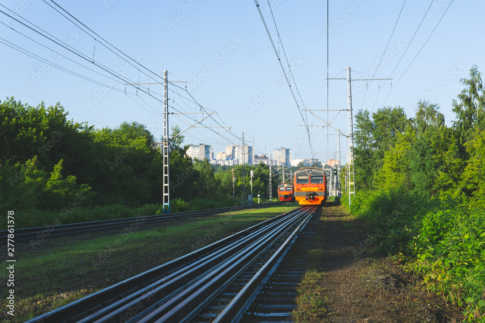 Fototapeta premium morning commuter trains