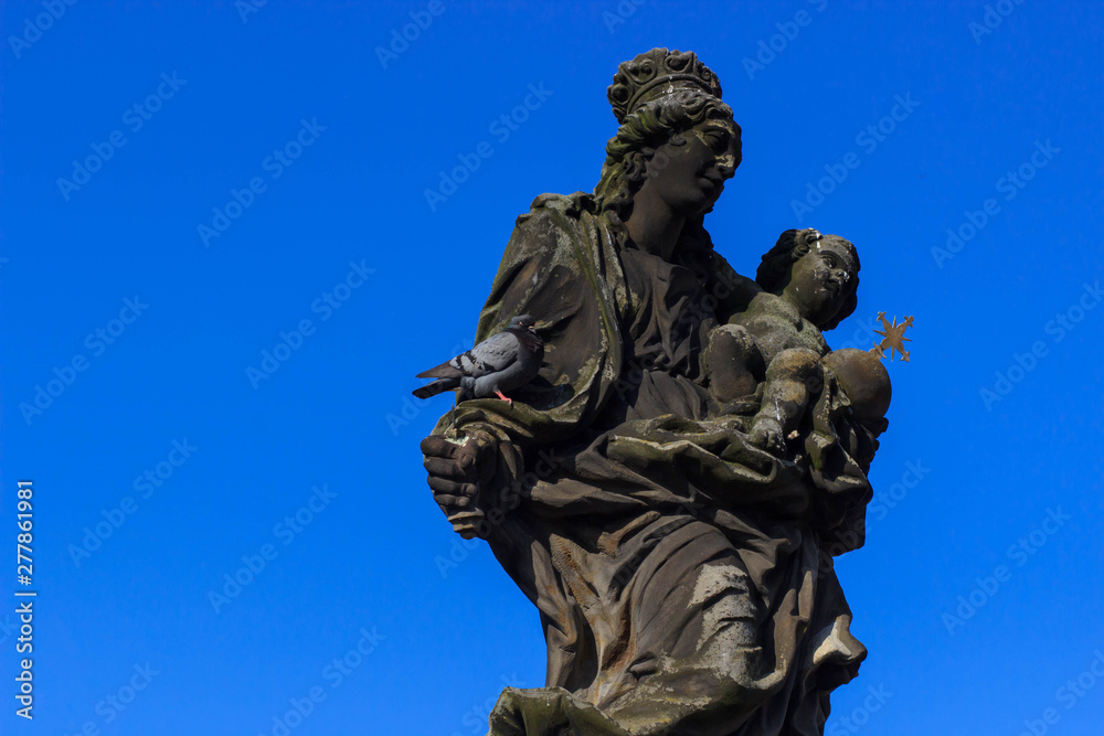 Statue on Charles bridge, Prague, Czech republic