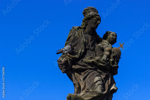 Statue on Charles bridge, Prague, Czech republic