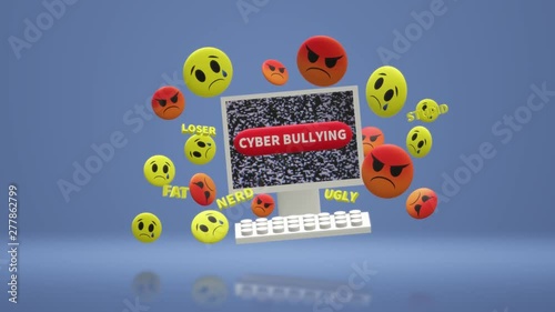 3d rendering  computer and emotion  for  cyber bullying content.