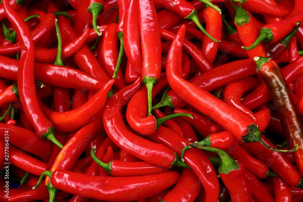 Red chili peppers close-up.