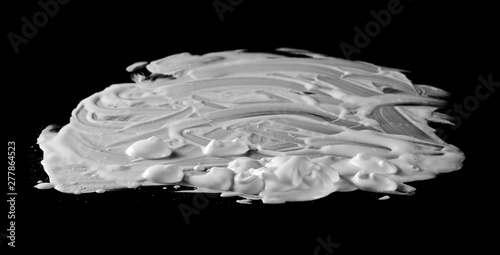 Shaving foam isolated on black background, with clipping path, texture