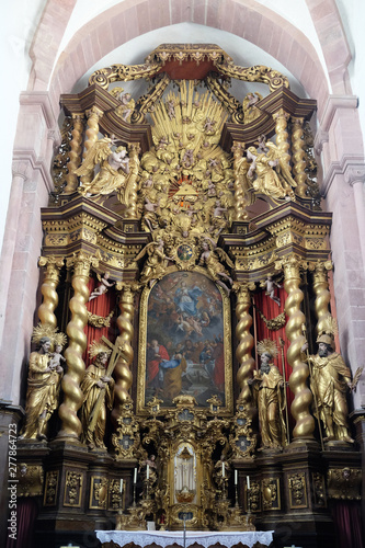 Assumption of Mary, main altar in Cistercian Abbey of Bronnbach in Reicholzheim near Wertheim, Germany © zatletic