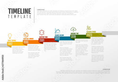 Timeline template with icons