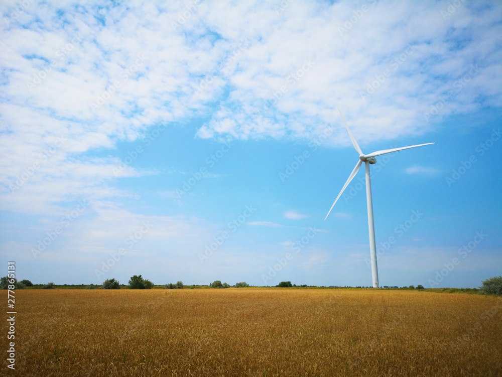 Windmills on one of the wheat fields of Ukraine. Energy saving concept Windmills on one of the wheat fields of Ukraine. Energy saving concept