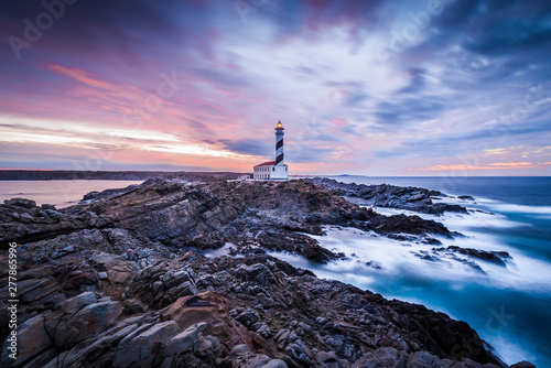 Photos Favaritx Lighthouse in Minorca, Spain.