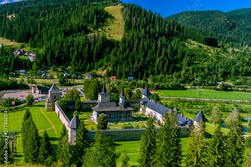 View of the Sucevita Monastery, in the north of Romania. photo