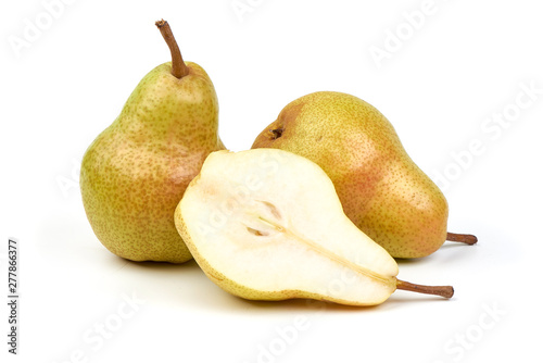 Fresh Juicy Pears, closeup, isolated on white background