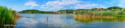 Photos Panoramic photo of Tihany village on the hills with the inner lake and reed in t