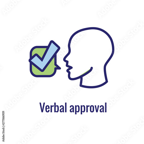 Approval and Signature Icon with approved imagery - to show someone who s given the go ahead