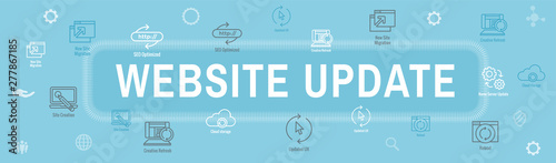 Website Update Icon Set with Web Header Banner