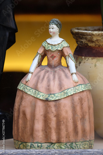 Old vintage doll in antique shop, Graz, Styria, Austria 