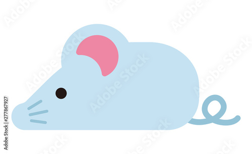 Simple flat character illustration of mouse (rat)