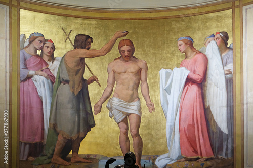 Baptism of the Lord, Notre Dame de Lorette in Paris, France  photo