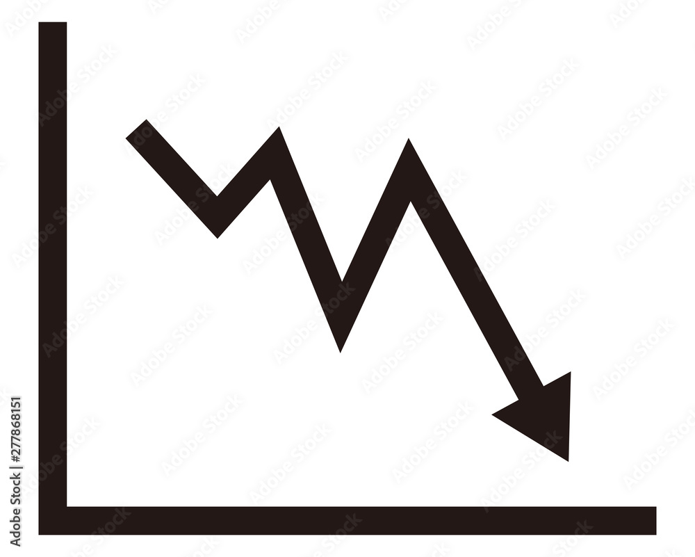 矢印 アイコン 矢 線 アップ グラフ 下 ダウン 折れ線グラフ Stock Vector Adobe Stock