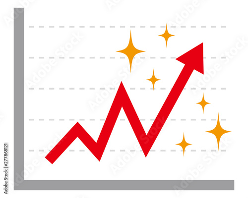 	矢印　アイコン　矢　線 アップ　グラフ 折れ線グラフ