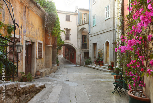 Medieval village in Roquebrune-Cap-Martin, Provence-Alpes-Cote d'Azur, France. Cote d'Azur of French Riviera.