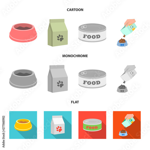 Vector illustration of food and tin symbol. Collection of food and bottle stock vector illustration.