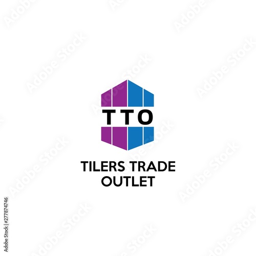 Tilers Trade Outlet Logo Concept, Simple Design, Real Estate, Developer, Blue, Purple Color