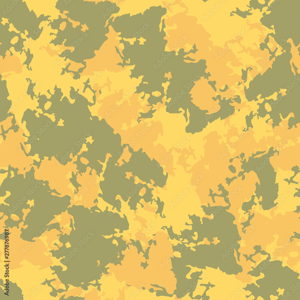 Desert camouflage of various shades of yellow, orange and green colors